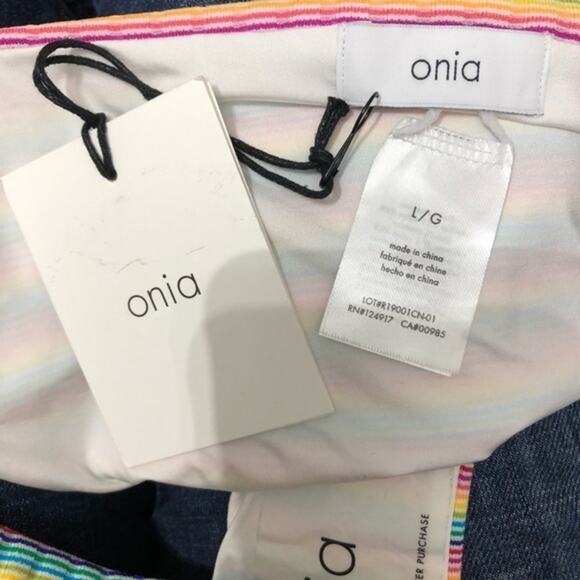 Onia Erica Rainbow Stripe Side Tie Bikini Bottom Large NWT - Picture 7 of 8